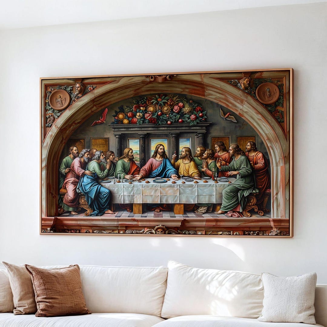 The Last Supper Print Christian Wall Art Modern Religious Poster for ...