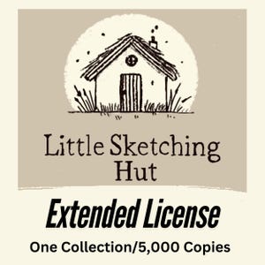 Extended License, One Clip Art Collection,Small Business Use, Up to 5,000 Prints