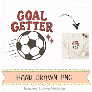 Sublimation de football Png, football clipart Png, maillot de football rétro Png, ballon de football dessiné à la main Png, Fan de sport Design Png, Goal Getter Png