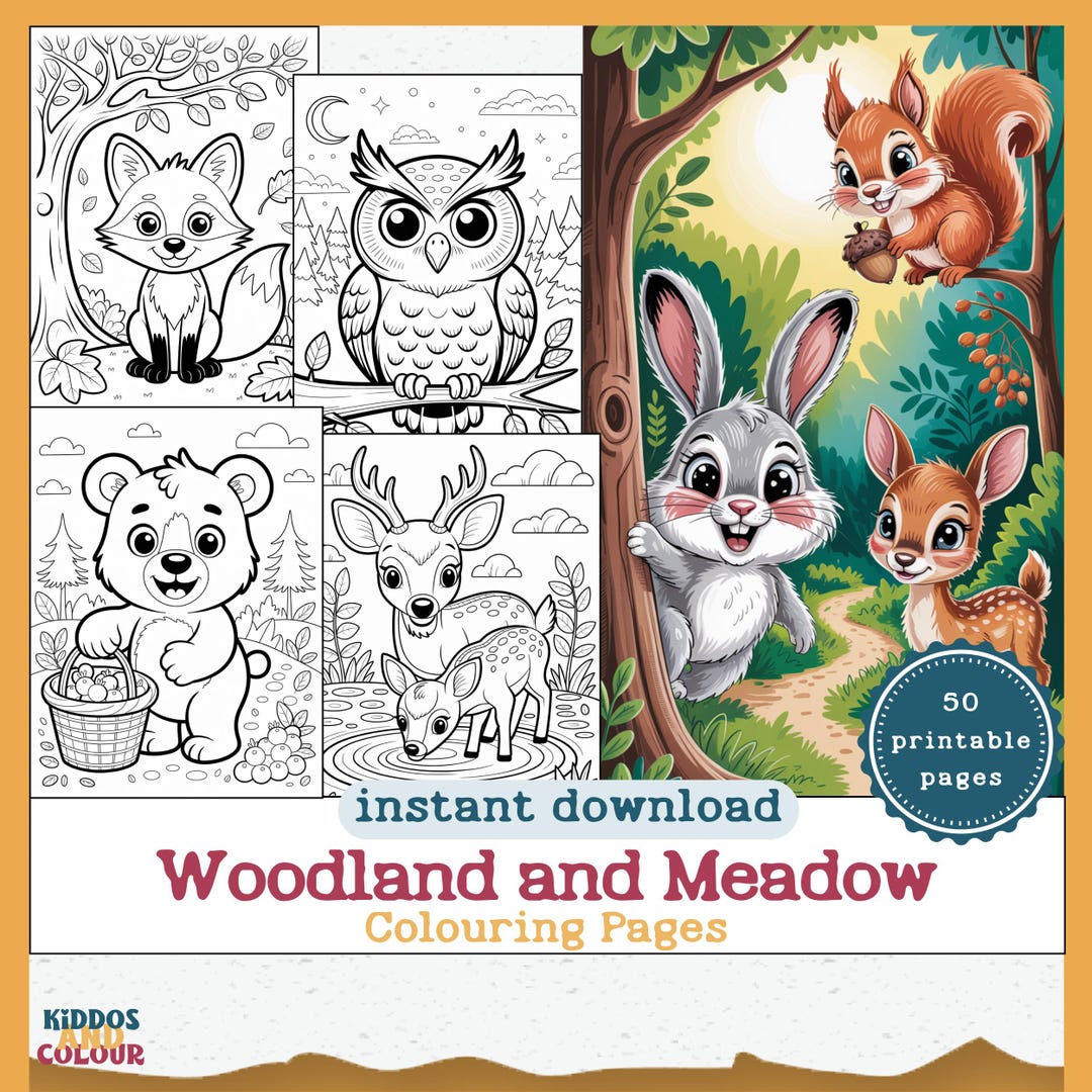 Wald und Wiese 50 Ausmalbilder zum Ausdrucken für Kinder - Etsy.de