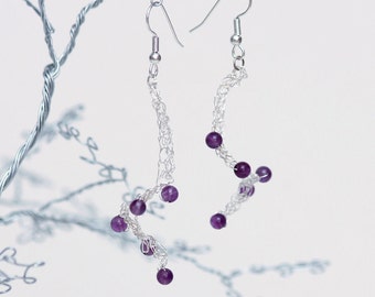 Amethyst Spiral Earrings