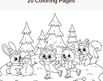 Winter Animals Coloring Pages PDF – 20 Printable Animal Coloring Sheets for Kids