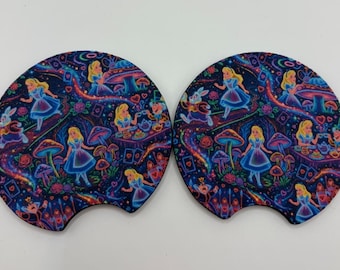 Wonderland Car Coasters | Sublimation | Neoprene | Car Accessory | Gift