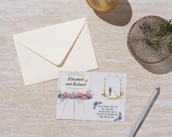 Floral Wedding Invitation Template: Elegant Printable Invite (Instant Download)