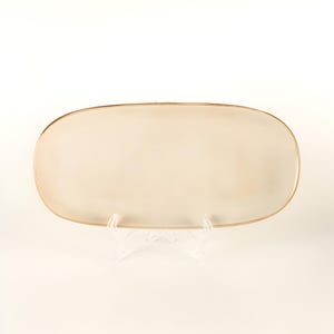 Ceramic Serving Platter – 31.5×15 cm Modern Handmade Tray – Minimalist Tableware – Rectangular Plate for Appetizers, Sushi, Snacks, Desserts