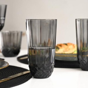 Clear Glass Tumbler 345ml | Transparent Drinking Glass Cup Water, Juice, Cocktails | Everyday Kitchen Glassware | Modern Minimal Drink Cup