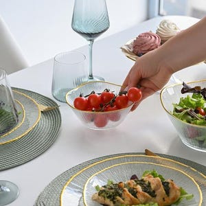 Deep Glass Bowl 150mm | Clear Glass Soup Plate | Minimalist Transparent Dish | Elegant Glass Dinnerware - Glass Table Plate - Wedding Plates