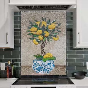 Mosaic kitchen backsplash | Lemon Tree Marble kitchen Tile