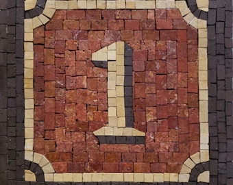 Mosaic House Number | Handcrafted Mosaic Tile | Custom sizes & designs available.