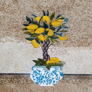Mosaic kitchen backsplash | Lemon Tree  kitchen Tile , Bathroom Tile , Marble Mosaic mural , artistic tile