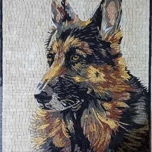 Custom Pet Portrait Mosaic Wall Art – Handmade Marble & Stone Pet Photo Mosaic – Unique Gift for Pet Lovers