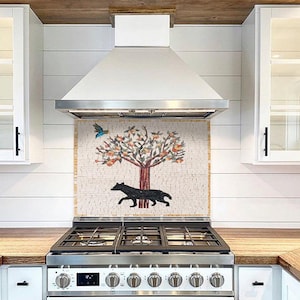 Mosaic kitchen backsplash | Stove backsplash | Marble kitchen Tile | backsplashes Tile | Custom Mosaic tile