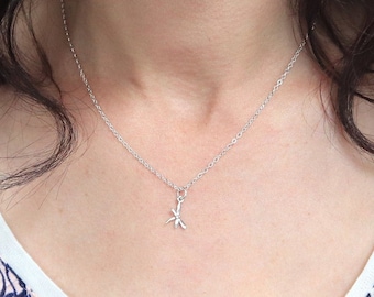 Small Dragonfly Necklace, 925 Sterling Silver, Dainty Dragonfly Necklace, Silver Dragonfly Jewelry