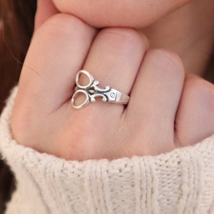 Scissor Ring, Scissor Stacking Ring, Silver, Gold, Rose Gold Finishes, Midi Rings, Thumb Ring, Scissor Jewelry, Medium Scissor
