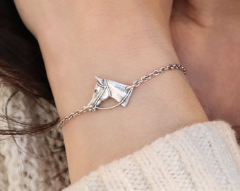Pulsera de caballo pequeño, pulsera ecuestre, joyería para amantes de los caballos, acabado en plata de ley, caballo pequeño