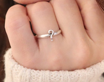 Question Mark Ring Punctuation Jewelry Grammar Ring 24K 