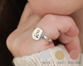 Ampersand Ring, & Ring, Arrow Ring, Sterling Silver, Gold, Rose Gold Finishes, Stacking Ring, Unisex Ring