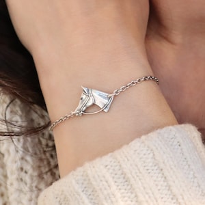 Small Horse Bracelet, Equestrian Bracelet, Horse Lover Jewelry, Sterling Silver Finish, Small Horse