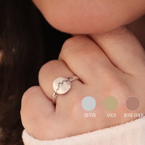 Mountain Ring, Sterling Silver, 24K Gold, Rose Gold Finishes, Unisex Ring