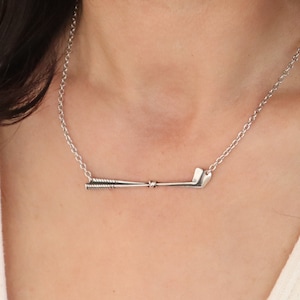 Golf Necklace, Golf Club Necklace, Womans Golf Jewelry, Golf Gifts, Sterling Silver Finish