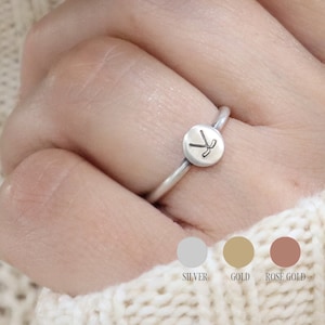 Small Hockey Ring, Ice Hockey Ring, Sterling Silver, Gold, Rose Gold Finishes, Stacking Ring