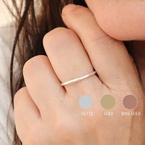 Skinny Stacking Ring, Skinny Band Ring, Nesting Ring, Spacer Ring, Sterling Silver Finish, 24K Gold Rose Gold Finish, Minimalist Ring