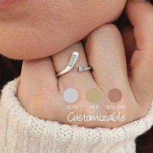 Hockey Ring, Girls Hockey Jewelry, Sterling Silver, Gold, Rose, Adjustable, Hockey Stick, Custom, Personalize