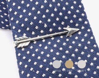 Arrow Tie Bar, Bridal Tie Clip, Sterling Silver & Antiqued Brass Finishes, Gifts For Men, Gifts For Dad