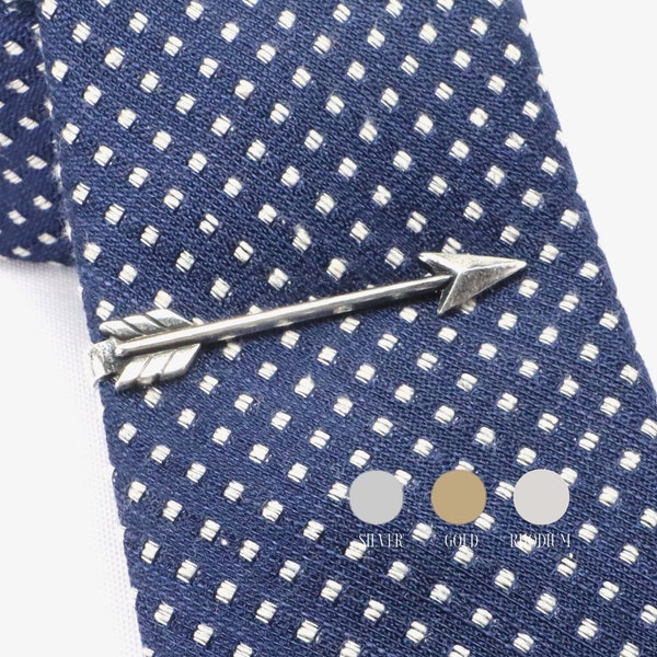 Arrow Tie Bar, Bridal Tie Clip, Sterling Silver & Antiqued Brass Finishes, Gifts For Men, Gifts For Dad