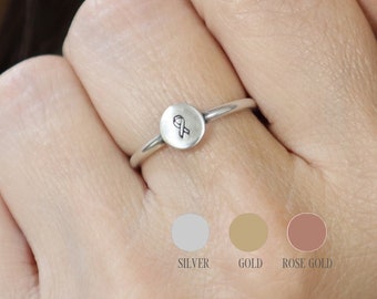 Small Breast Cancer Ring, Breast Cancer Ribbon Ring, Silver, Gold, Rose Gold Finishes