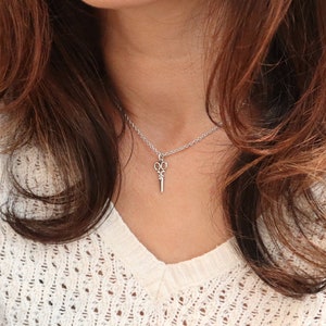 Small Scissor Necklace, Sterling Silver Finish, Scissor Jewelry, Tiny Hanging Scissor Necklace- Gifts For Her
