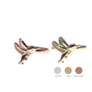Hummingbird Ring, Sterling Silver, Gold, Rose Gold Finishes, Hummingbird Band Ring, Statement Ring