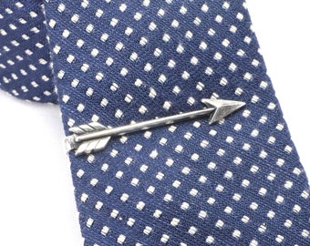 Arrow Tie Bar, Bridal Tie Clip, Sterling Silver & Antiqued Brass Finishes, Gifts For Men, Gifts For Dad