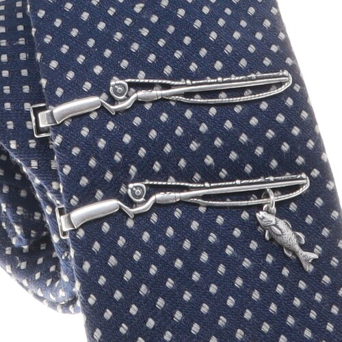 Fishing Tie Clip Fishing Tie Bar Sterling Silver or Gold Etsy