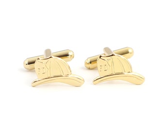 Firefighter Cuff Links, Firefighter Helmet, Sterling Silver Finish, Gold Finish, Rodium Finish, Gifts For Men