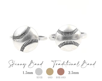 Baseball Ring, Softball Ring, Sports Ring, Unisex Ring, Sterling Silver, Gold, Rose Gold Finishes, Baseball Jewelry, Softball Jewelry