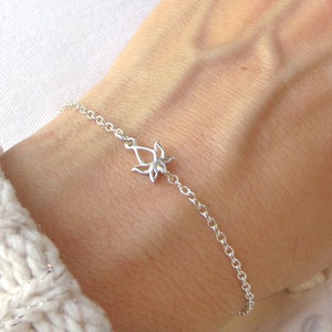 Sterling Silver Lotus Bracelet, Lotus Bud Bracelet, Namaste Jewelry, Yoga Bracelet