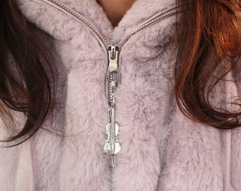 Violin Zipper Pull, Violin Zipper Charm Clip, Violin Bag Charm, Violin Gifts, Viola Zipper Pull