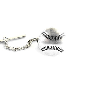 Baseball Tie Tack, Baseball Pin, Baseball Gifts, Gifts For Men, Sterling Silver and Gold Finish image 1