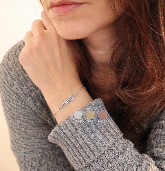 Small Violin Bracelet, Viola Bracelet, Sterling Silver, Gold, Rose Gold Finishes, Violin Jewelry, Violin Gifts