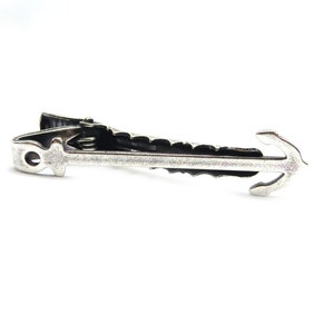 Anchor Tie Bar, Mariners Cross Tie Clip, Sterling Silver Finish, Anchor Tie Pin, Gifts For Men image 4