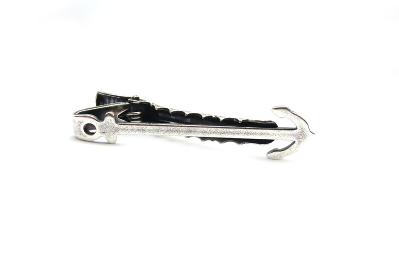 Anchor Tie Bar, Mariners Cross Tie Clip, Sterling Silver Finish, Anchor Tie Pin, Gifts For Men image 4