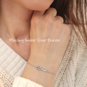 Bracelet ciseaux, bracelet ciseaux moyens, bracelet ciseaux finition argent sterling ciseaux moyens image 7