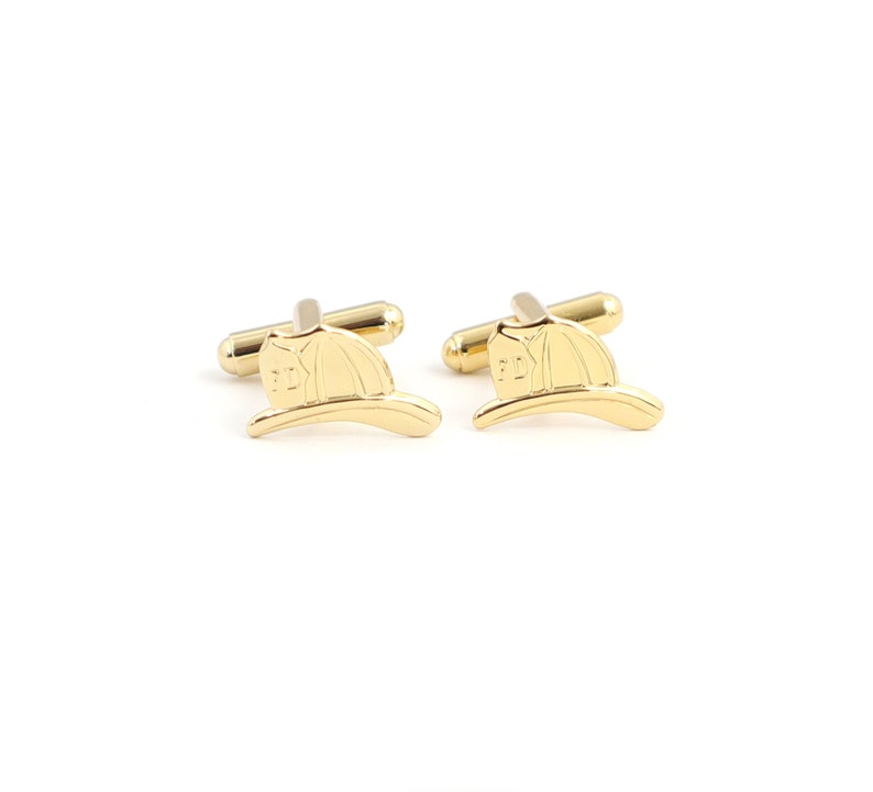 Firefighter Cuff Links, Firefighter Helmet, Sterling Silver Finish, Gold Finish, Rodium Finish, Gifts For Men 24K Gold