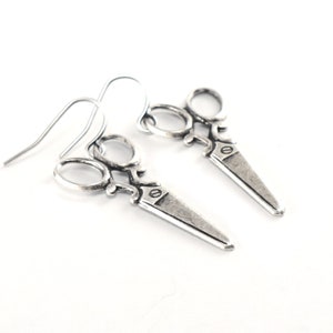 Scissor Earrings, Sterling Silver Finish, Scissor Jewelry, Scissor Gifts, Medium Scissors