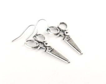 Scissor Earrings, Sterling Silver Finish, Scissor Jewelry, Scissor Gifts, Medium Scissors