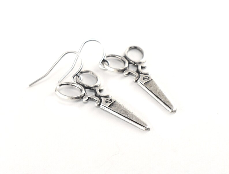 Scissor Earrings Sterling Silver Finish Scissor Jewelry Etsy