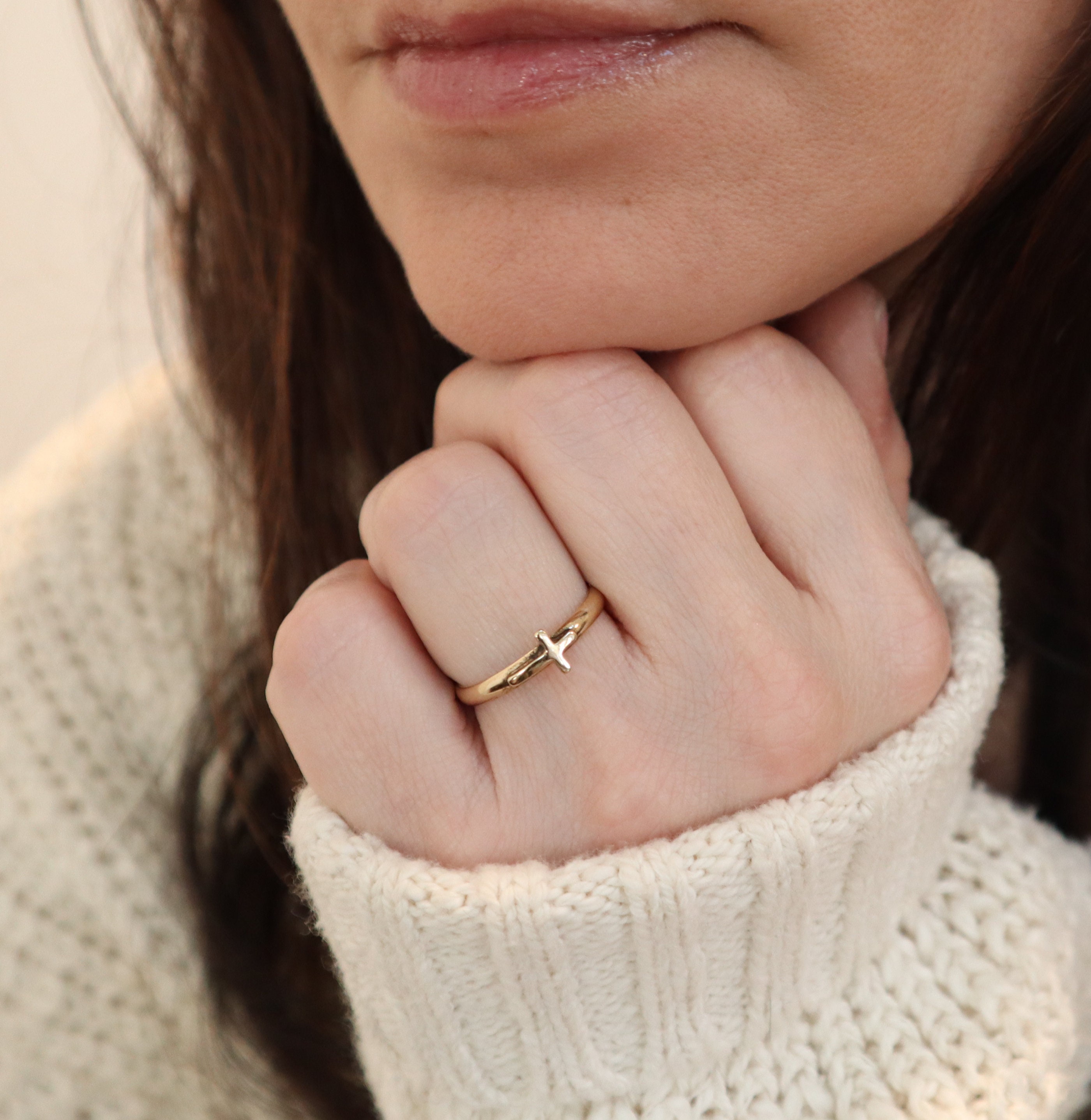 Starchenie Anello A Croce Regolabile In Argento Sterling 925 Con Zircone 3A Per Le Donne, Metallo, Pietra Preziosa Zircone - Foto 2