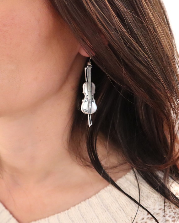 Violin earrings best sale