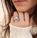 Spoon Ring, Bypass Ring, Adjustable, Sterling Silver Ox Finish 